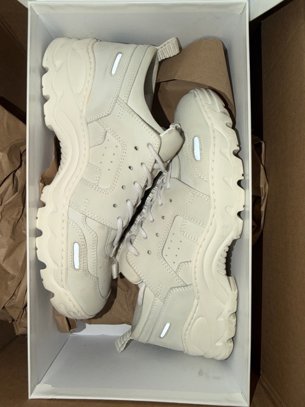 Chunky Platform Sneakers in Cream